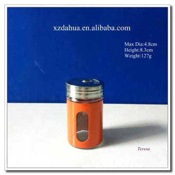 High Quality Glass Spice Jar with Stainless Steel Coating